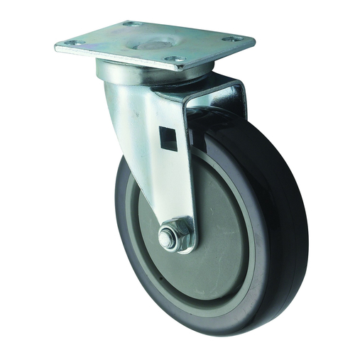 Picture of Winco CT-23 Universal Caster Set 5" dia. wheel (raise height of equipment 6") with 3-5/8" x 2-3/8" plate Sold by Set of 2 Each