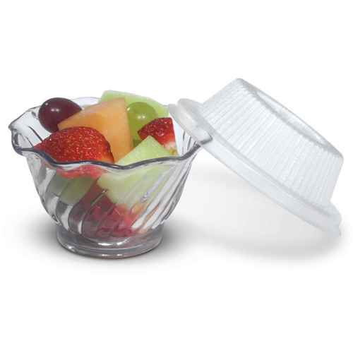 Tulip Cup, 5 oz., 3-1/2'' dia. x 2-1/2''H, swirl, dishwasher safe, BPA free, SAN, clear (96 each per