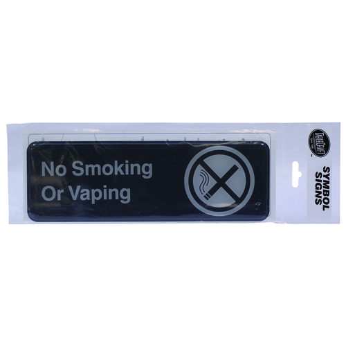 Picture of TableCraft Products 394564 Cash & Carry Sign 3" x 9" "No Smoking or Vaping"