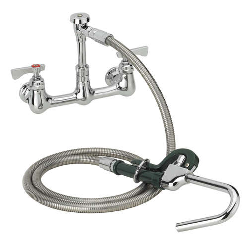 Picture of Krowne 20-108L Royal Series Pot Filler Assembly, wall mount, 8" adjustable centers, 72" long stainless steel hose