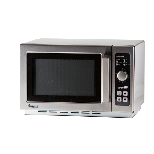 Amana Commercial Microwave Oven, 1000 watts, 1.2 cu. ft. capacity, medium volume, 10-min. dial timer