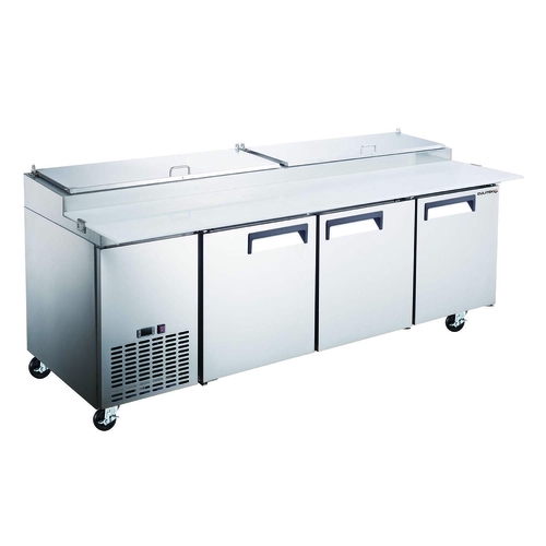 Picture of Culitek MRPZ-3D SS-Series Refrigerated Pizza Prep Table three-section 92"W x 31-1/2"D x 43"H