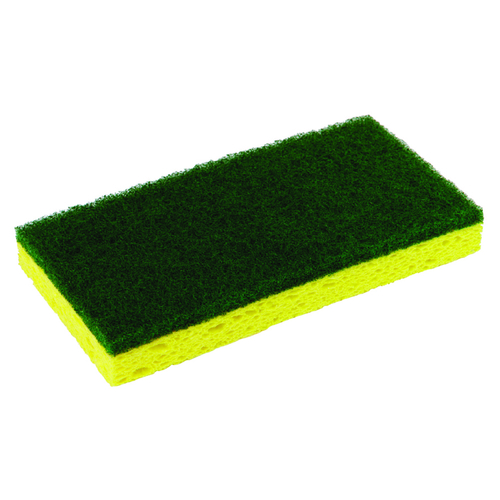 Picture of Supreme Sponge, 3-1/8" x 6-1/4", medium duty, cellulose sponge, 2-sided, yellow/green