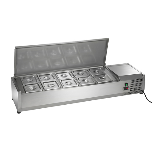 Picture of Arctic Air ACP55 Refrigerated Counter-Top Prep Unit 55"W includes (10) 1/6 stainless pans