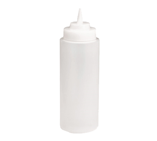 WideMouth Squeeze Bottle, 32 oz., 63mm opening, natural cone tip, dishwasher safe, soft polyethylene