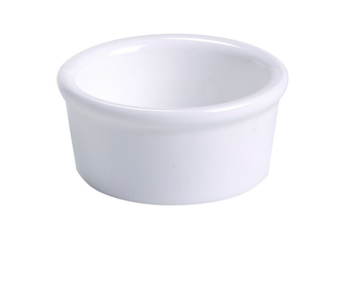 Accessories Ramekin Dish, 2-1/2 oz., 2-3/4" dia. x 1-1/4"H, round, smooth, dishwasher, oven and microwave safe, porcelain, bone white (so…