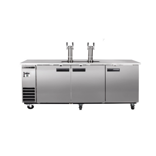 Picture of Maxximum MXBD72-2SHC Maxx Cold X-Series Keg Cooler with Dual Towers & Dual Faucets three-section self-contained side mounted compressor