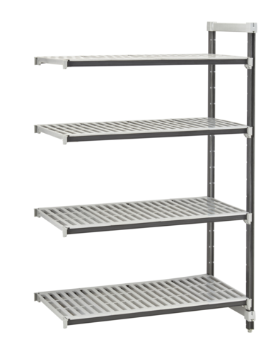 Camshelving® Elements XTRA Stationary Add-On Unit, 18"W x 72"L x 84"H, 4-tier, withstands temperature from -36°F (-38°C) to 190°F (88°C),…