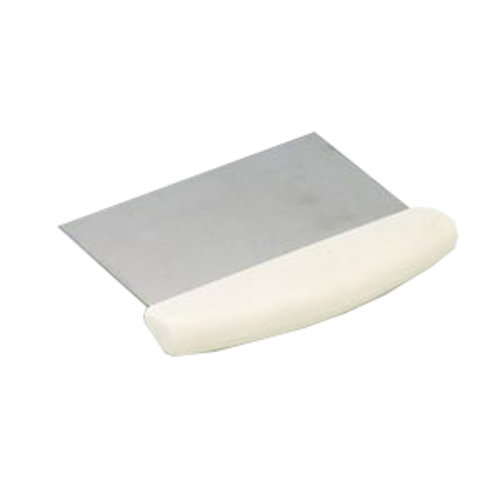 Dough Cutter/Scraper, 6'' x 4-1/2'', stainless steel blade, white plastic handle