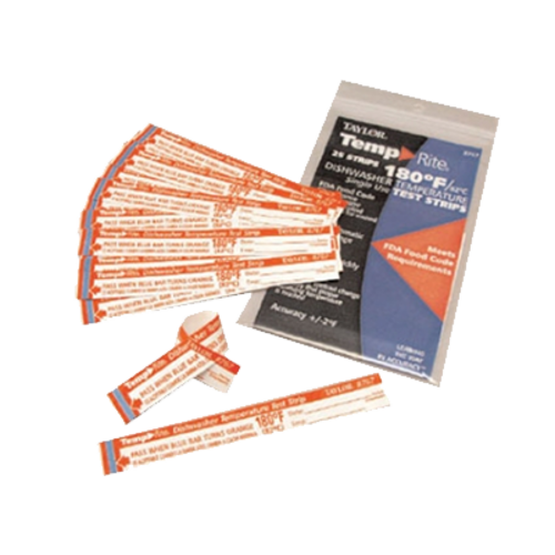 Picture of Taylor Precision 8767J TempRite® Dishwasher Temperature Test Strips 180°F (82° C) (25 strips per pack)