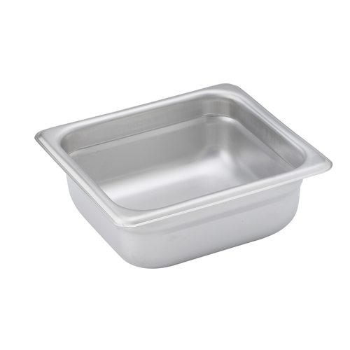 Steam Table Pan, 1/6 size, 6-7/8'' x 6-5/16'' x 2-1/2'' deep, 22 gauge heavy weight, anti-jamming, 18/8