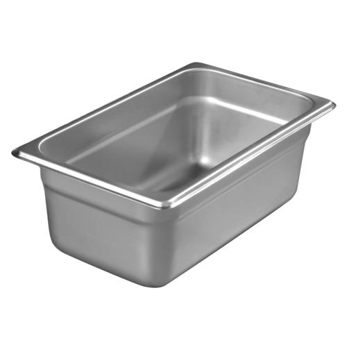 DuraPan Steam Table Pan, 1/4-size, 4.5 qt., 4'' deep, reinforced corners, stackable, anti-jam, dishw