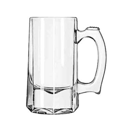 Beer Mug/Stein, 10 oz., with handle, glass, clear (H 5-7/8''; T 2-7/8''; B 3-1/4''; D 4-1/2'') (12 e
