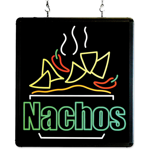 Picture of Winco 92004 Benchmark Ultra-Bright Merchandising Sign "Nachos" LED back lighting