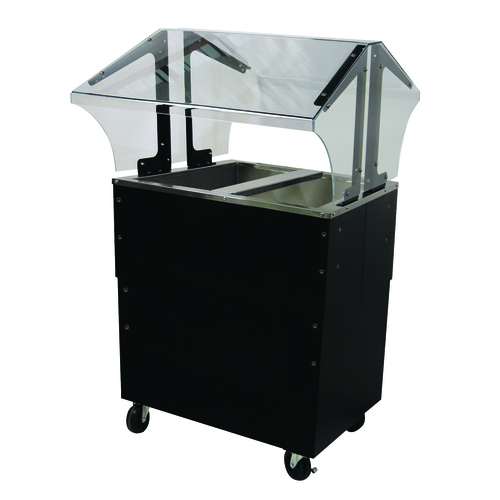 Ice Cooled Portable Food Buffet Table, 31-13/16”W x 35"D x 53"H, double sided sneeze guard, accommodates (2) 12" x 20" pans inserts up to…