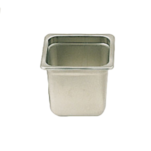 Steam Table Pan, 1/6, 6" deep, anti-jam, 24 gauge, 18/8 stainless steel, NSF (Made in China) (12 each minimum order)