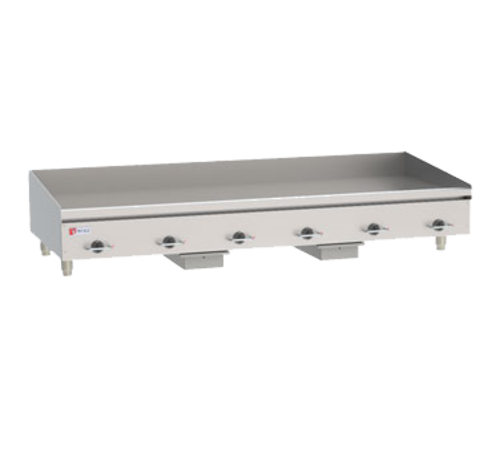 Heavy Duty Electric Griddle, 72" W x 24" D cooking surface, 3/4" thick polished steel griddle plate, bottom mounted snap action thermosta…