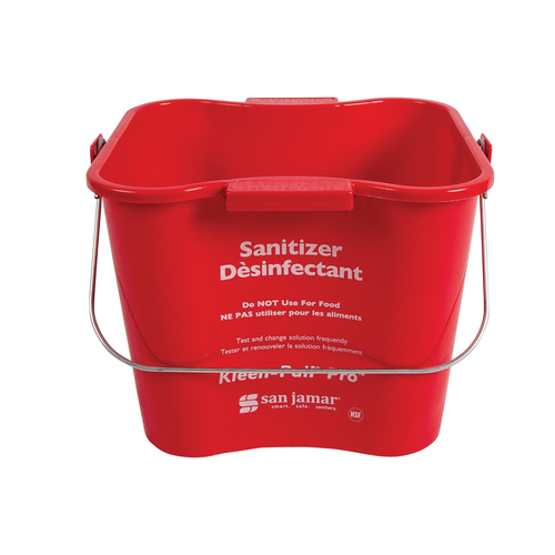 Kleen-Pail Pro, 6 qt., rounded corners, molded-in handles, drop handle, embossed lettering, graduate