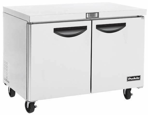 Padela Undercounter Freezer, reach-in, two-section, 48.23''W x 30''D x 34.1''H, rear-mounted self-conta