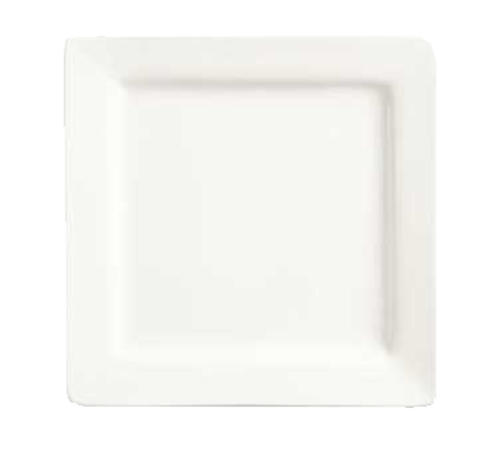 Plate, 7-1/4'', square, porcelain, ultra bright white, Slate