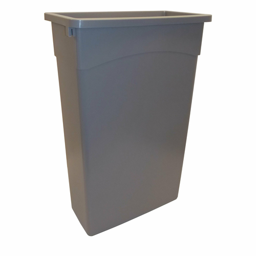 Picture of Wall Hugger™ Trash Can, 23 gallon, rectangular, gray