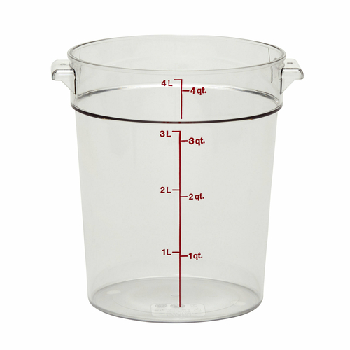 Camwear Storage Container, round, 4 qt., 8-3/16'' dia. x 8-9/16''H, withstands temperature of -40 F