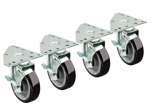 Picture of Krowne 28-166S Krowne Triangle Heavy Duty Plate Caster swivel with lock 5-1/2" x 5-1/2" x 5" triangle plate