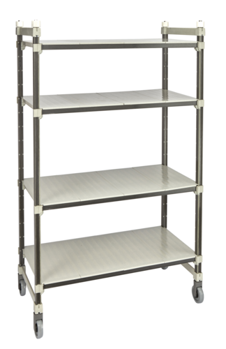 Camshelving® Elements XTRA Series High Density Top Rail Mobile Starter Unit, 18"D x 54"L x 80”H, 4 tier, withstands temperature -36°F (-3…