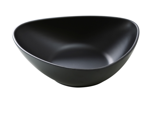 Moderne Soup Plate, 36 oz., 9"L x 7"W x 2-1/2"H, triangular, deep, dishwasher safe, melamine, matte finish, black (sold by case)