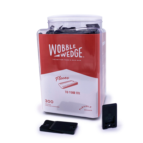 Wobble Wedge Tapered Installation Shims, flexible, soft vinyl, black (jar of 300 shims)