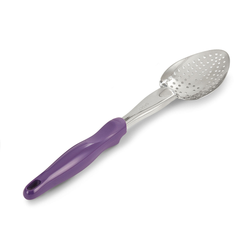 Ergo Grip Heavy Duty Spoon, purple nylon ergonomic handle, equipped with all-natural antimicrobial,