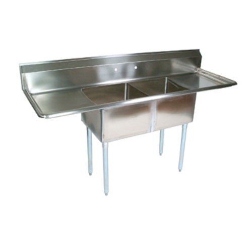 Picture of John Boos E2S8-18-12T18 E-Series Sink 2-compartment 72"W x 23-1/2"D x 43-3/4"H overall size