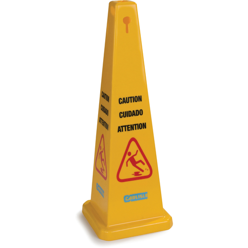 Picture of Carlisle 3694104 Safety Cone Floor Sign "Caution" 12-1/2"W x 36"H