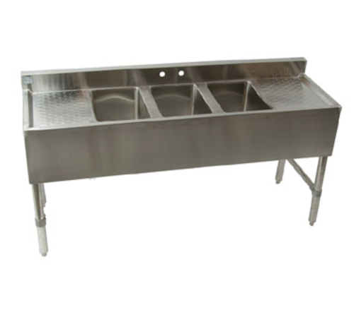 Picture of Klinger's Trading BAR32D Underbar Sink three compartment 59-1/2"W x 18-3/4"D x 33"H