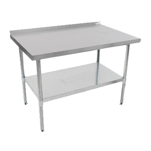 Picture of Economy Work Table, 36"W x 18"D, 18/430 stainless steel top with 1-1/2" rear up-turn, 1-1/2" Stallion