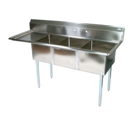 Picture of John Boos E3S8-18-12L18 **(TEMPORARILY OUT OF STOCK)** E-Series Sink 3-compartment 74-1/2"W x 23-1/2"D x 43-3/4"H overall size