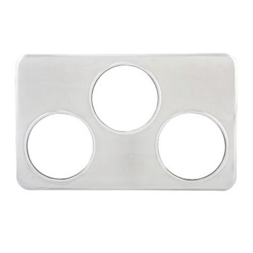 Picture of Adapter Plate, 21"W x 13"D, (3) 6-3/8" holes, fits 4 qt. insets, stainless steel