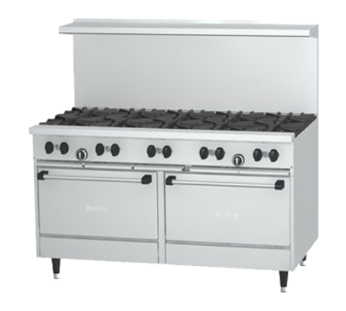 Picture of Garland X60-10RR Sunfire® Gas Restaurant Range, 60" 10 Burner w/ (2) Standard Ovens, Liquid Propane