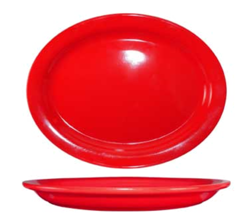 Picture of International Tableware CAN-14-CR Platter 13-1/4" x 10-3/8" oval Crimson Red Sold by Dozen