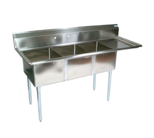 Picture of John Boos E3S8-18-12R18 **(TEMPORARILY OUT OF STOCK)** E-Series Sink 3-compartment 74-1/2"W x 23-1/2"D x 43-3/4"H overall size