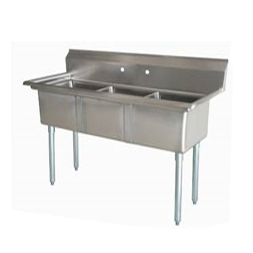 Sink, 3 compartment, 18x18x14 with no drainboards. Upgraded S/S legs. OAL-54''