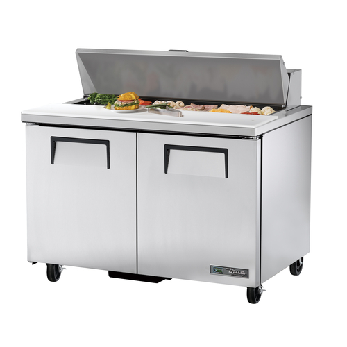 Picture of True Manufacturing TSSU-48-12-HC Sandwich/Salad Unit (12) 1/6 size (4"D) poly pans stainless steel insulated cover