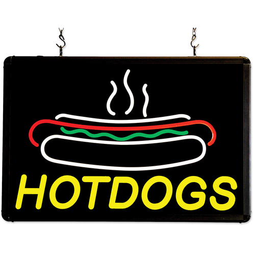 Picture of Winco 92002 Benchmark Ultra-Bright Merchandising Sign "Hotdogs LED back lighting