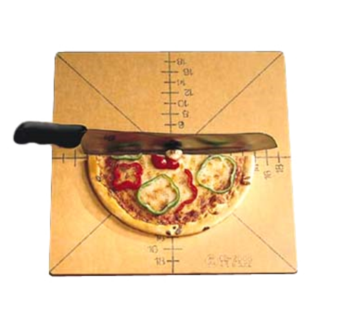 Picture of American Metalcraft MPCUT4 Pizza Slice Cutting Board and Guide 20" x 20" x 1/4" with markings for 4 slice or 8 slice