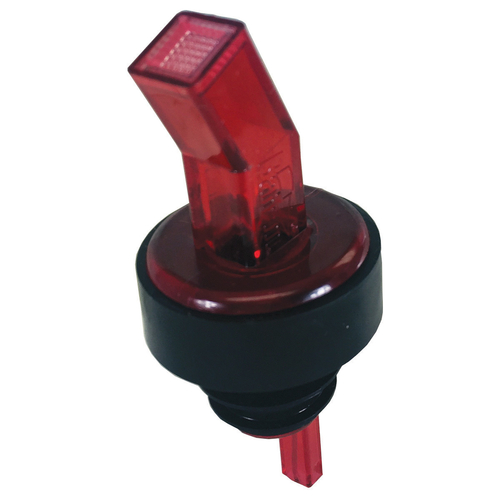 Picture of Spill-Stop 313-03 Ban-M Screened Pourer® red with black collar Made in USA (packed one dozen per poly bag Sold by Dozen