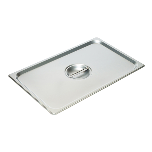 Steam Table Pan Cover, 1/1 size, solid, with handle, 18/8 stainless steel, NSF (Qty Break = 12 each)