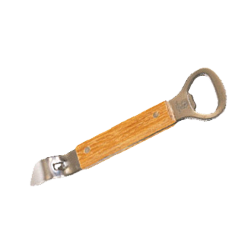 Picture of American Metalcraft BBC39 Deluxe Bottle/Can Opener 4-1/2" long tempered stainless with hardwood handle (hand wash only)