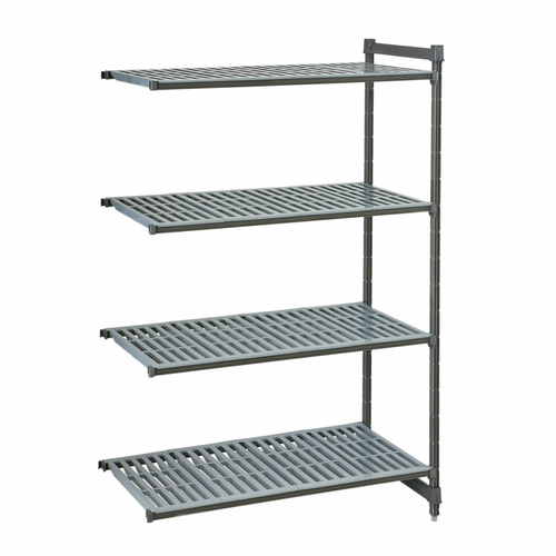 Camshelving® Basics Plus Add-On Unit, 21"W x 48"L x 64"H, 4-tier, withstands temperature from -36°F (-38°C) to 190°F (88°C), includes: (4…