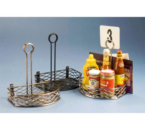 Picture of American Metalcraft SRBNB1 Birdnest Condiment Rack 5-5/8" x 8" x 9-1/8"H semi round with flat back