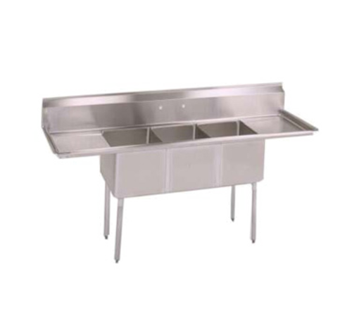 Picture of John Boos E3S8-18-12T18 E-Series Sink 3-compartment 90"W x 23-1/2"D x 43-3/4"H overall size